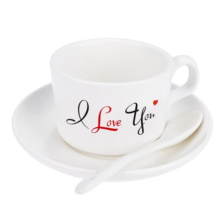Filiżanka z tekstem "I love You".