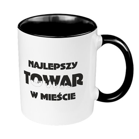 Kubek 330 ml kolorowy "Najlepszy towar w mieście".