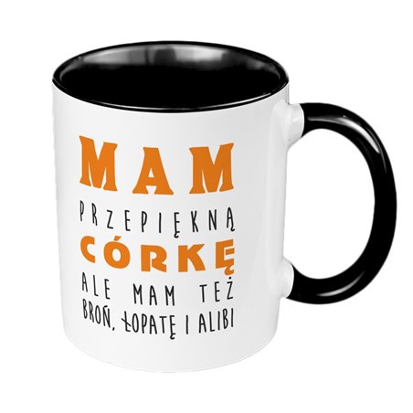 Kubek 330 ml kolorowy - "Mam wspaniałą córkę"- super prezent z okazji Dnia Ojca.