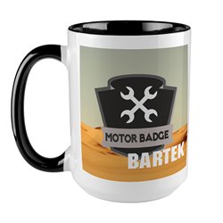 Kubek XXL (450ml) "Odznaka - Motor badge"