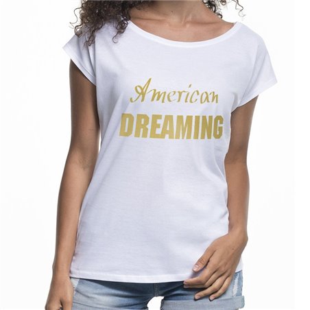koszulka (nietoperz) damska za złotym napisem "American dreaming".