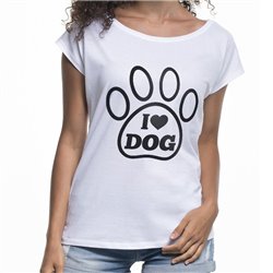 "I love dog" - koszulka (nietoperz) damska. 2
