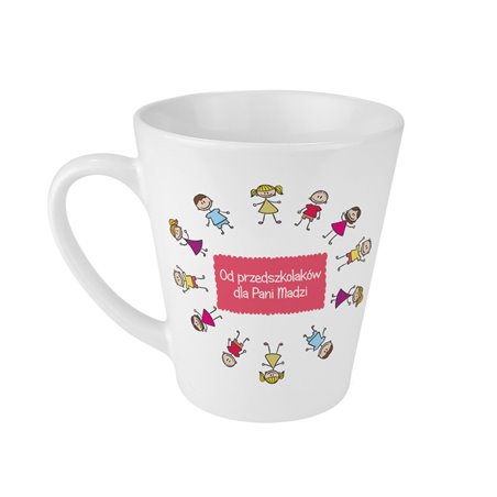 Kubek latte dla Pani od przedszkolaków - idealny na prezent dla nauczyciela wychowania przedszkolnego.