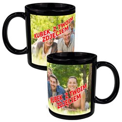 Czarny kubek 330 ml z Twoim zdjęciem. 2