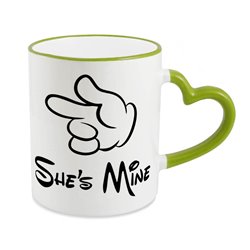 Zestaw Kubków 330 ml, uchwyt serce "He's/ She's Mine". 2