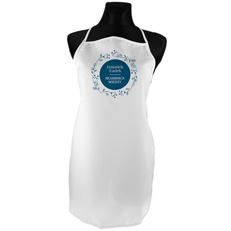 "Dziadek Maciek skarbnica wiedzy" - idealny prezent na dzień dziadka - fartuszek (fartuch) kuchenny.