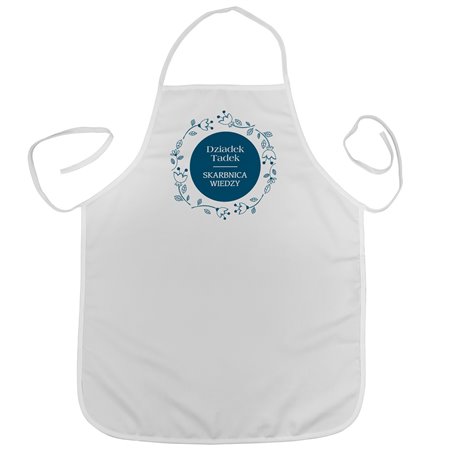 "Dziadek Maciek skarbnica wiedzy" - idealny prezent na dzień dziadka - fartuszek (fartuch) kuchenny.