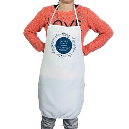 "Dziadek Maciek skarbnica wiedzy" - idealny prezent na dzień dziadka - fartuszek (fartuch) kuchenny.