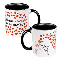 You'll always be in my life - kubek 330 ml kolorowy na Walentynki.
