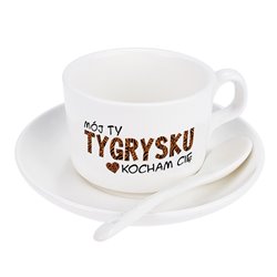 Filiżanka z tekstem "Mój Tygrysku kocham Cię".