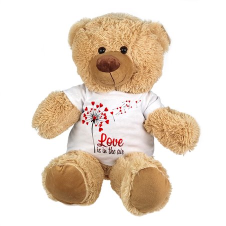 Maskotka Miś duży na Walentynki z napisem "Love is in the air" - ok. 55-60cm.