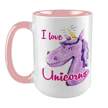 Kubek XXL (450ml) - "I love unicorns".