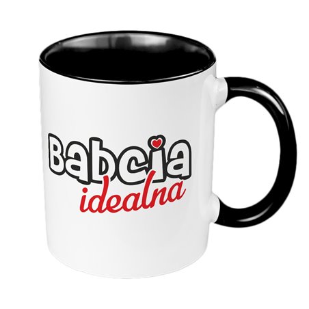 Kubek 330 ml kolorowy z tekstem "Babcia idealna".