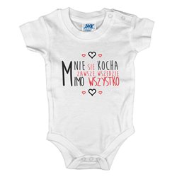 Body z napisem "Mnie się kocha zawsze, wszędzie, mimo wszystko". 2