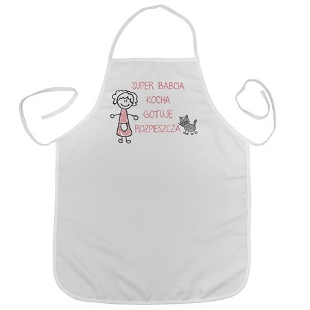 "Super Babcia"- idealny prezent na dzień babci - fartuszek (fartuch) kuchenny.