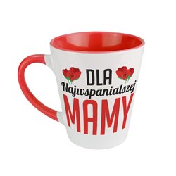 Kubek latte z tekstem "Dla najwspanialszej mamy" - pomysł na prezent na dzień matki.