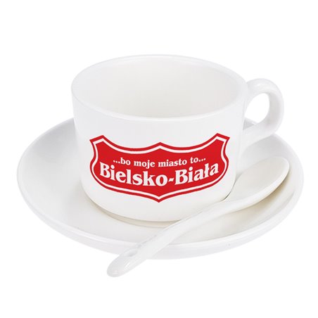 Filiżanka z tekstem "bo moje miasto to Bielsko-Biała".