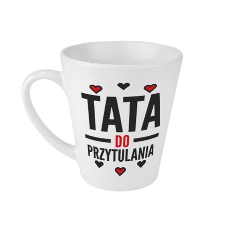 Zestaw - kubek latte z podkładką na kubek - "Tata do przytulania" - świetny prezent na dzień ojca.