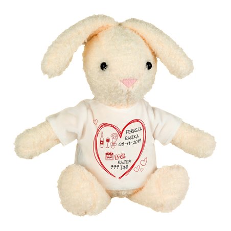 Królik dla dziewczyny "Pierwsza randka" - ok. 28 cm.