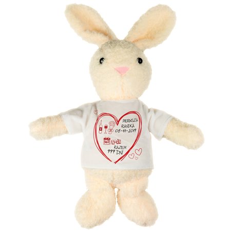 Królik dla dziewczyny "Pierwsza randka" - ok. 28 cm.
