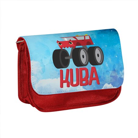 Piórnik personalizowany z imieniem dziecka z grafiką " Monster Truck ".