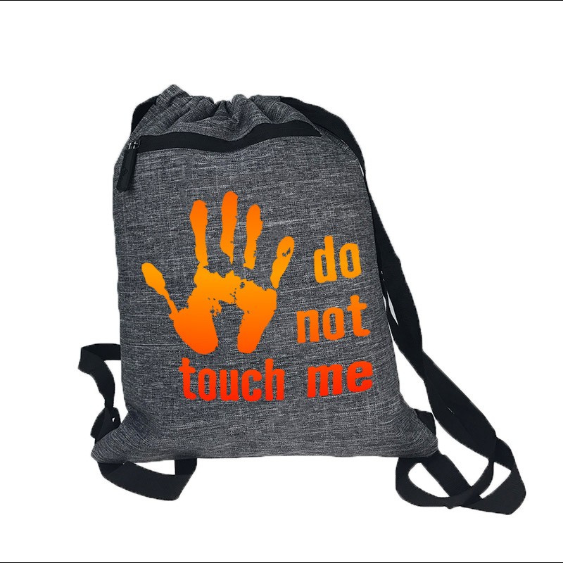 Plecak (worek) szary melanż - świetny do szkoły, na basen, siłownię, zakupy... - "Do not touch me".