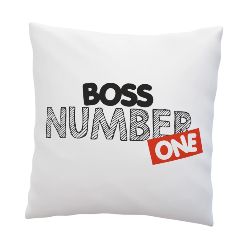"Boss number one"- poduszka dla szefowej, bądź szefa.