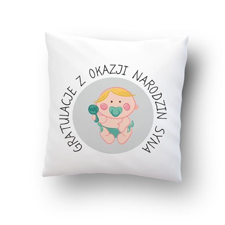 Poduszka "Gratulacje z okazji narodzin dziecka".