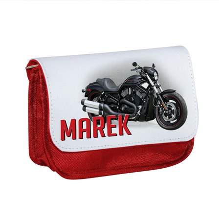 Piórnik personalizowany z imieniem dziecka z grafiką " Harley Davidson ".