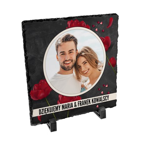 Foto granit (płyta granitowa) z Twoim zdjęciem i personalizacją - podziękowania dla rodziców, zupełna nowość, 20 x 20cm!!!