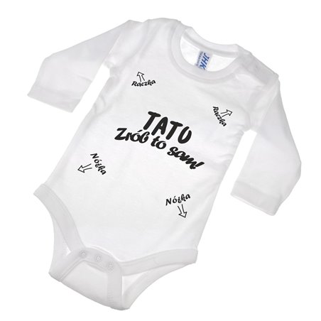 Śmieszne body z nadrukiem "Tato zrób to sam" - krótki lub długi rękaw..