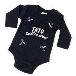 Śmieszne body z nadrukiem "Tato zrób to sam" - krótki lub długi rękaw.. 2