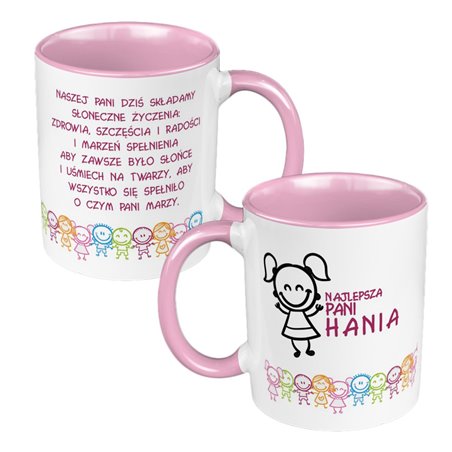 Kubek 330 ml kolorowy dla nauczyciela "Najlepsza Pani" - personalizowany.