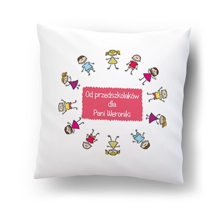 Poduszka od przedszkolaków dla pani - super prezent dla nauczyciela - personalizowana.