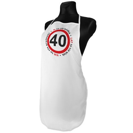 "40% to nie wódka, 40 km to nie prękość, 40 lat to nie wiek " - idealny prezent na 40-ste urodziny - fartuszek kuchenny.