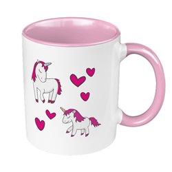 Kubek 330 ml kolorowy z grafiką "Jednorożce"- super kubek dla dziewczynki.