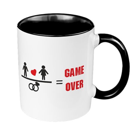 Kubek 330 ml kolorowy młodej pary "Game over ".