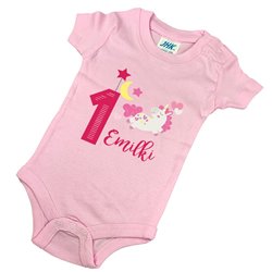 Body dla dziewczynki na roczek - krótki lub długi rękaw - wzór konik.