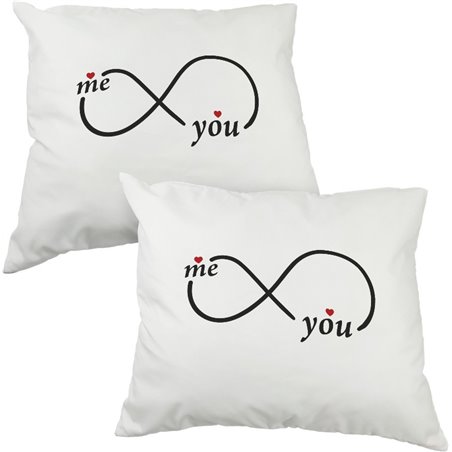 Zestaw poduszek dla pary "You - me - nieskończoność" - 60 x 50cm.