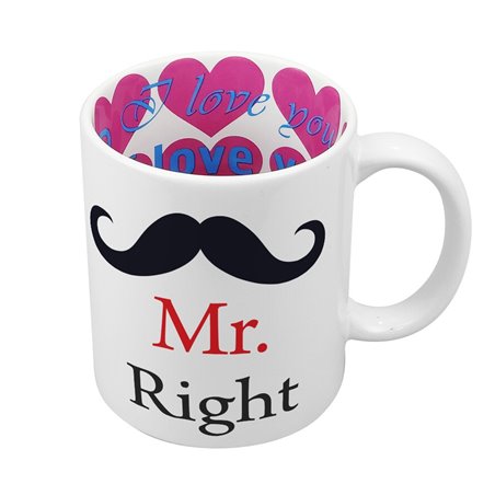 Kubek z wnętrzem w serca "Mr right".