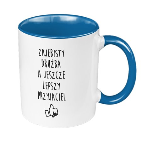 Kubek 330 ml kolorowy "Zajebisty drużba, a jeszcze lepszy przyjaciel".