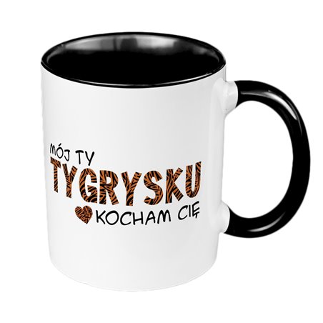 Kubek 330 ml kolorowy "Mój Tygrysku kocham Cię".