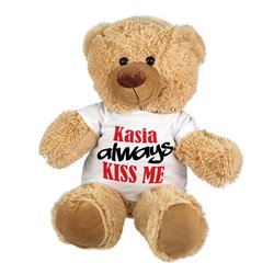 Maskotka miś duży z grafiką "Always kiss me" - ok. 55-60cm. 2