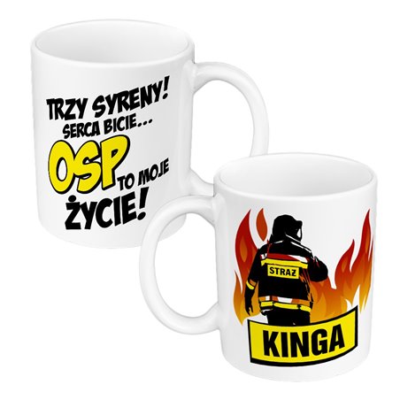 Kolorowy kubek 330 ml dla strażaka OSP- różne kolory.