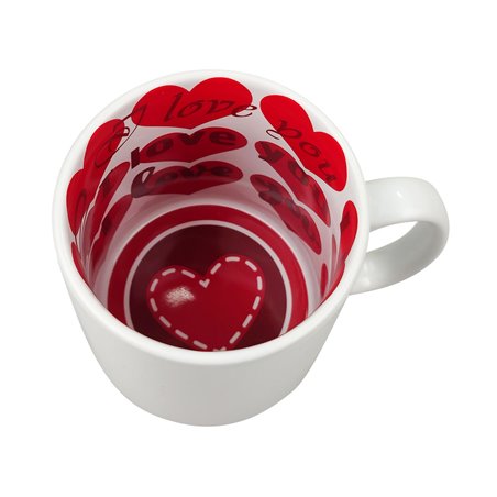 Kubek 330 ml z wnętrzem w serca "Shitzu" - różne wzory.