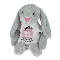 Królik "Weź nie pytaj, weź się przytul" - maskotka ok. 39 cm - podaj imię drugiej połówki..