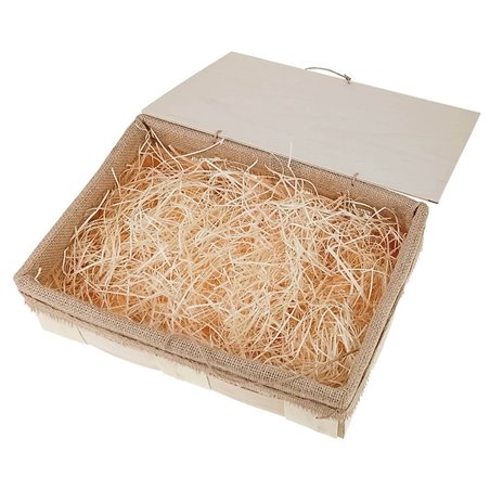 Duzy koszyk z łuby z przykrywką.