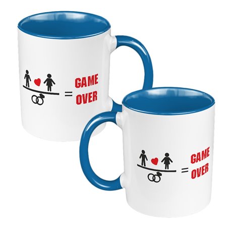 Zestaw kubków 330 ml kolorowe - dla nowożeńców lub zakochanych "Game Over".