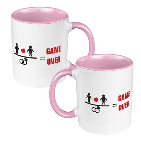 Zestaw kubków 330 ml kolorowe - dla nowożeńców lub zakochanych "Game Over".