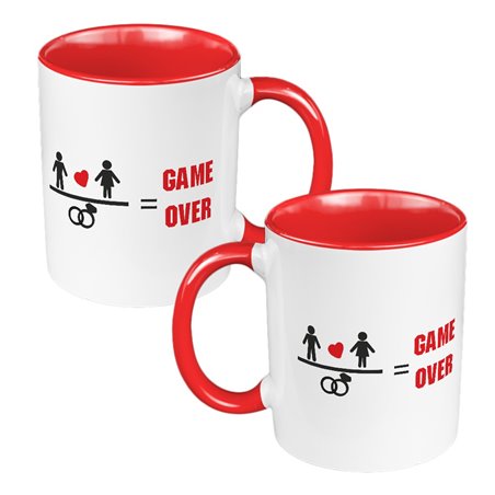 Zestaw kubków 330 ml kolorowe - dla nowożeńców lub zakochanych "Game Over".